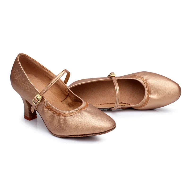 Scarpe da ballo da donna in vera pelle con suola morbida per praticare la danza indoor del ventre Scarpe da ballo in pelle di vacchetta da cheerleader jazz