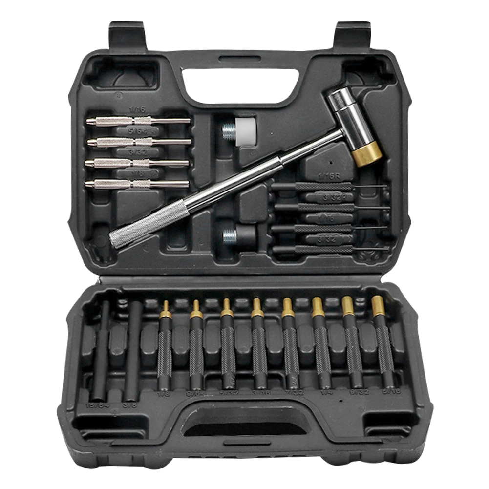 21PCS Punch Tool Set Double Sided Copper Hammer Punching Kit Mechanical Maintenance Tools Chisel Pin Puncher Set