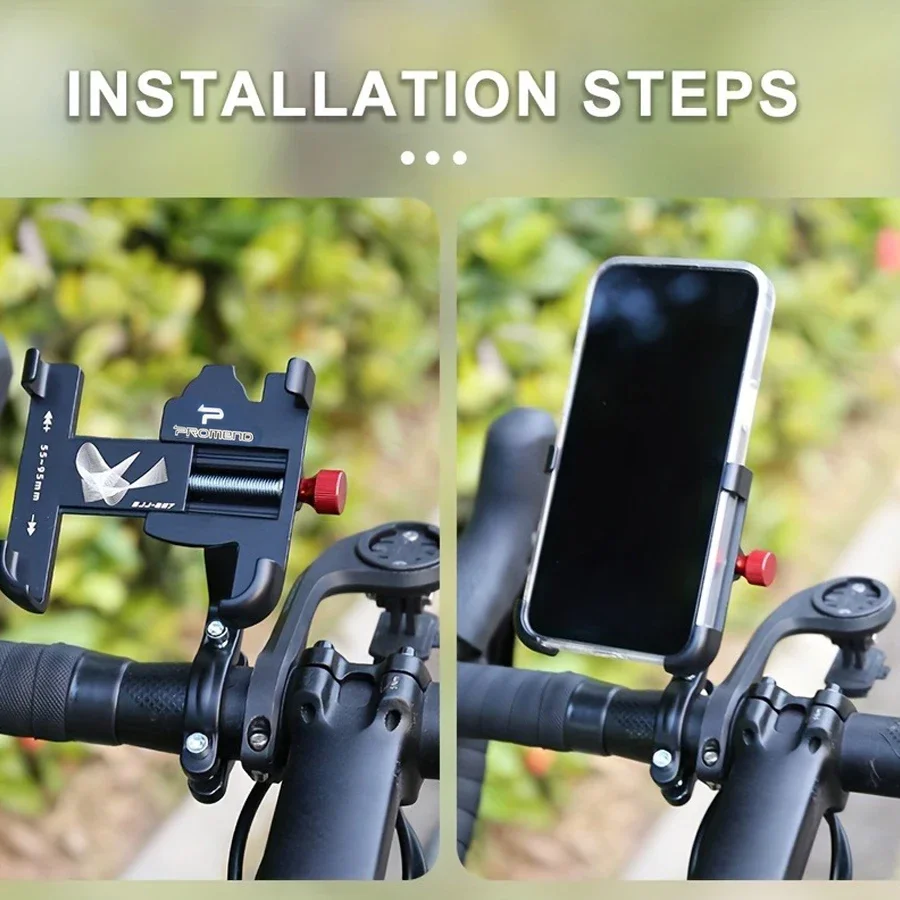 Aluminum Alloy Mobile Holder For Motorcycle Bicycle  -  Rotating Strong Lock,Anti-shake,Adjustable Anti-Slip Easy To Install