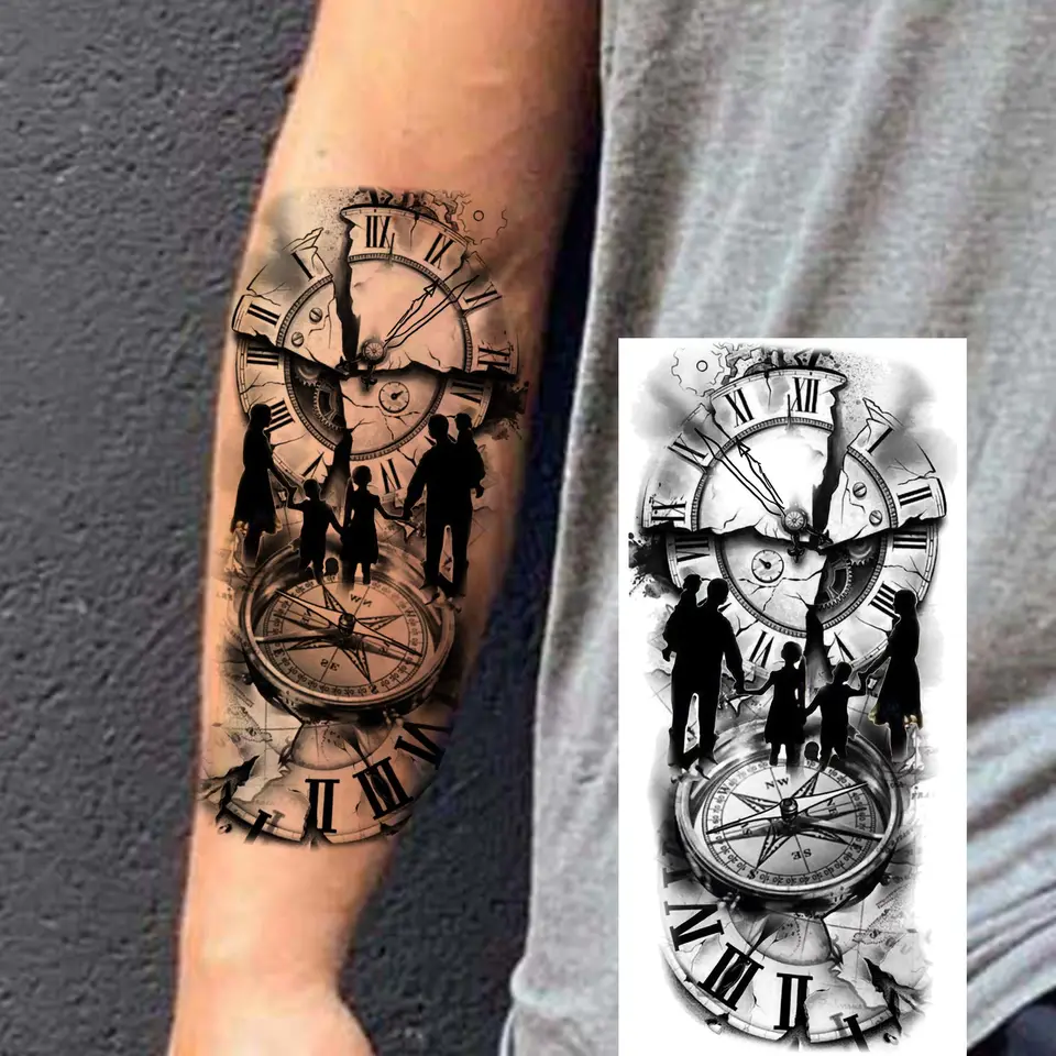 1 Sheet Bless Belief Faith Engraved Temporary Tattoos Family Love Tatoos Waterproof Realistic Fake Tattoo Stickers Long Lasting, image 27