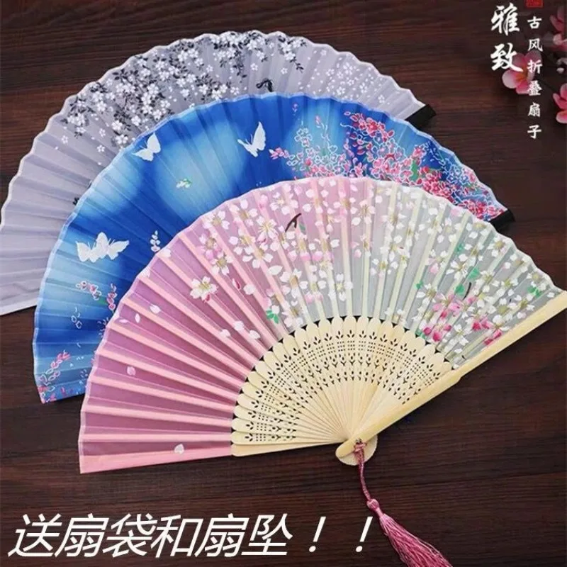 Bamboo Fold Hand Fans Wedding Chinese Japanese Fan Children China Antique Folding Gift eventail a main Vintage bambu waaiers