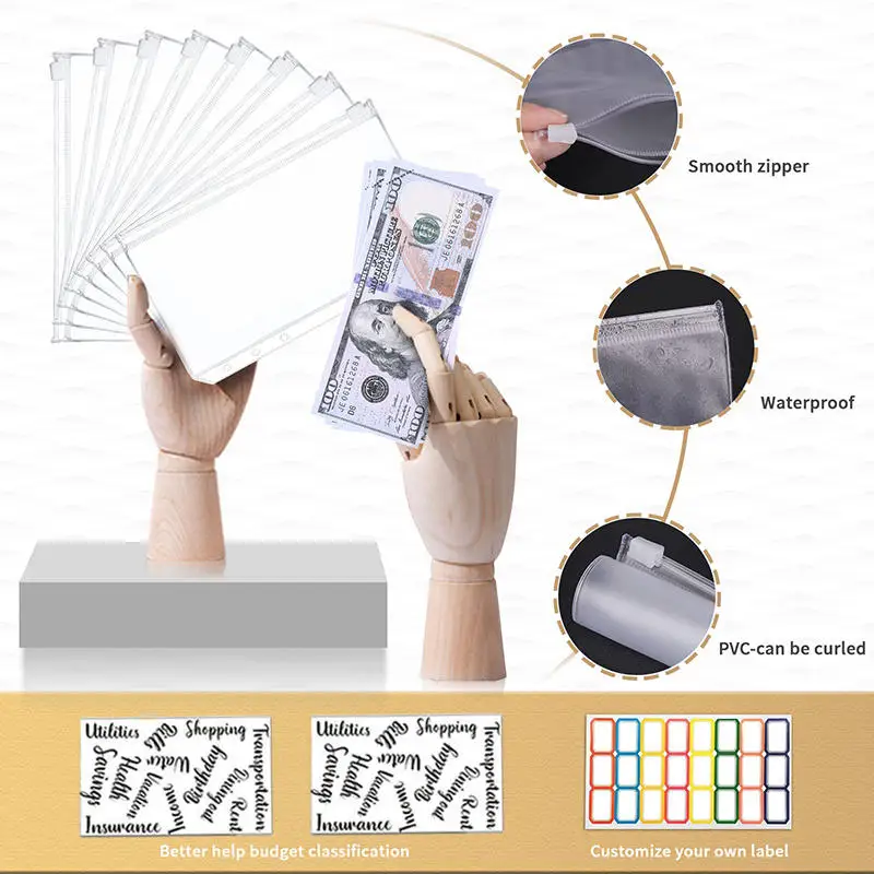 A6 Geld Sparen Organizer PU Leder Budget Binder Marmor Notebook Budgeten Planer Umschlag Büro Schule Liefert – Detail 3