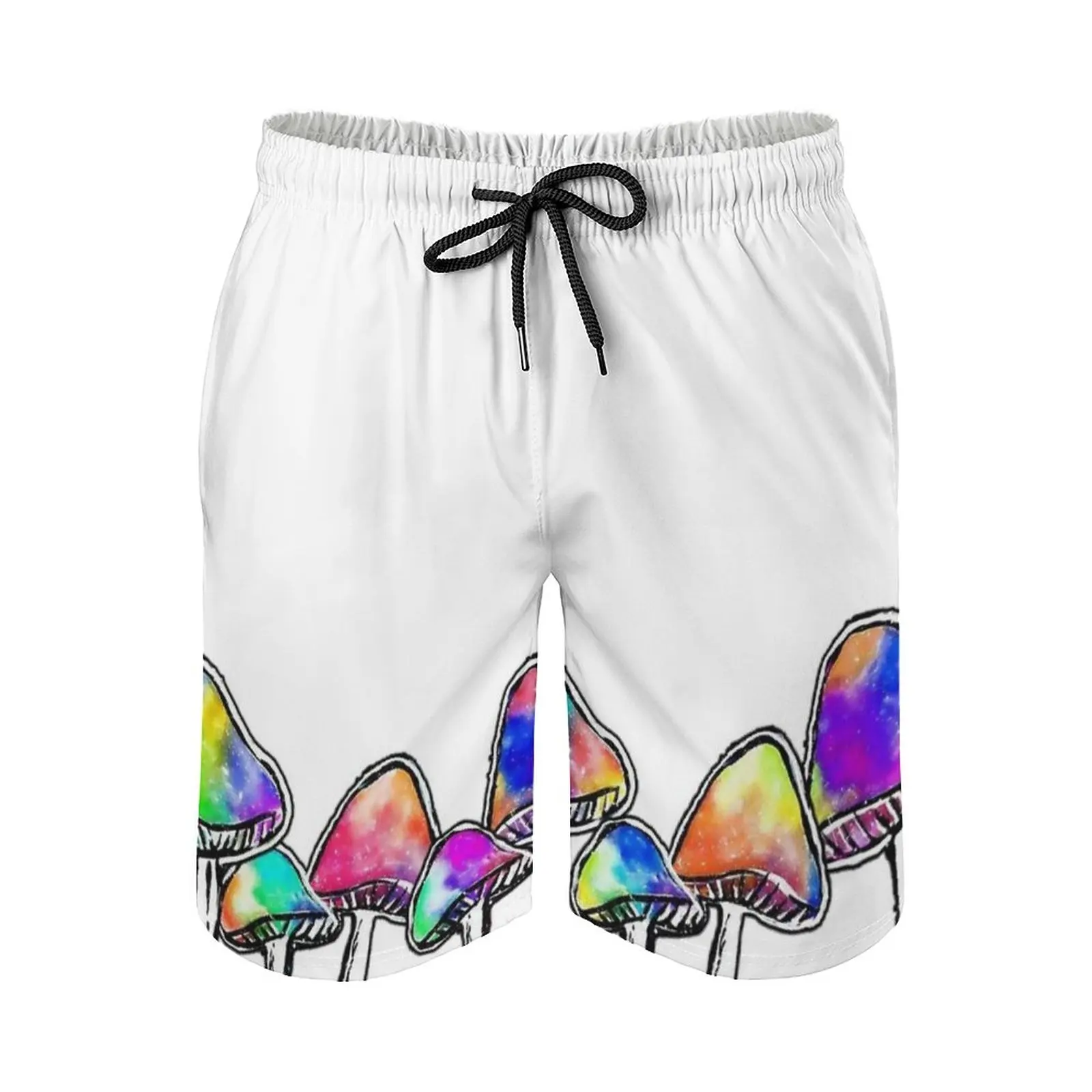 Magic Mushrooms Print Swim Beach Board Shorts Swimsuit Loose Men's Trunks Breathable Mushrooms Shrooms Drugs Acid Lsd Magic