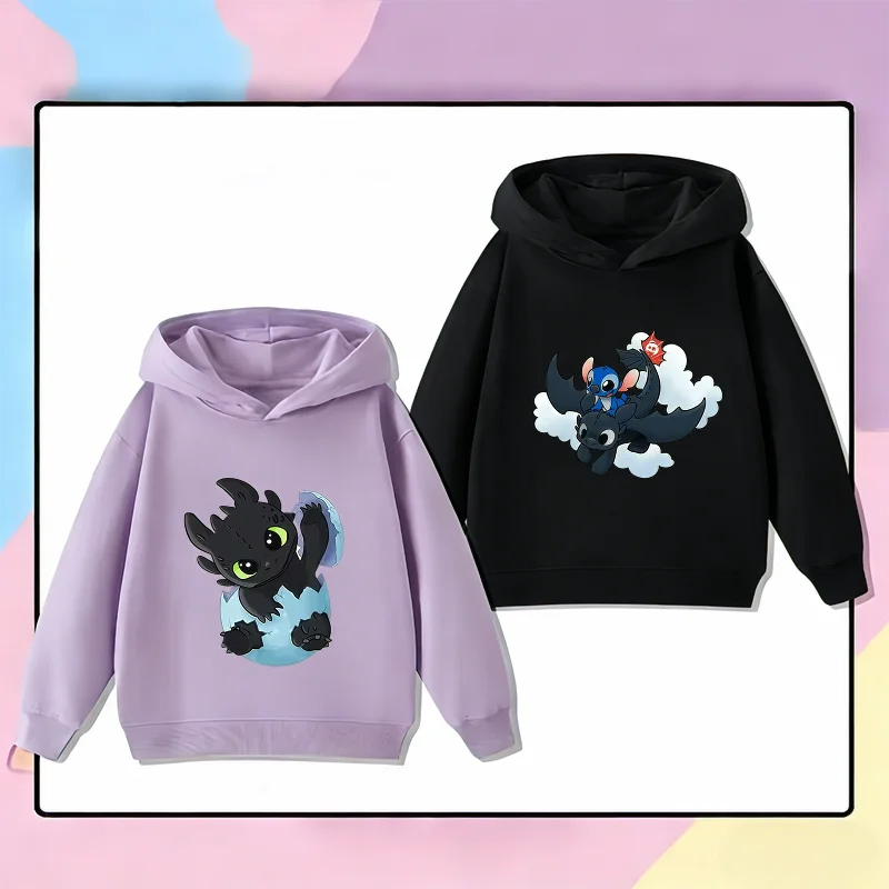 Potdemiel كيفية تدريب التنين الخاص بك بلا أسنان للأطفال هوديي غرزة الاطفال البلوز الخريف والشتاء الدافئة الاطفال مقنعين البلوز