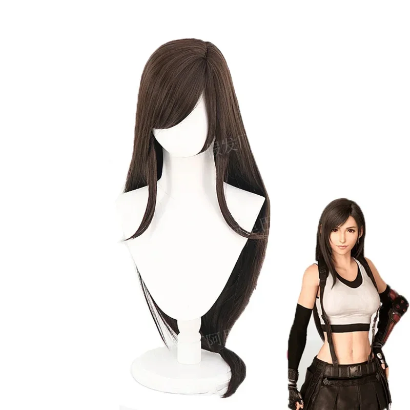 السابع لوكهارت المرأة طويلة سوداء شعر مستعار اصطناعي فاينل فانتسي FF7 تيفا تأثيري MN3