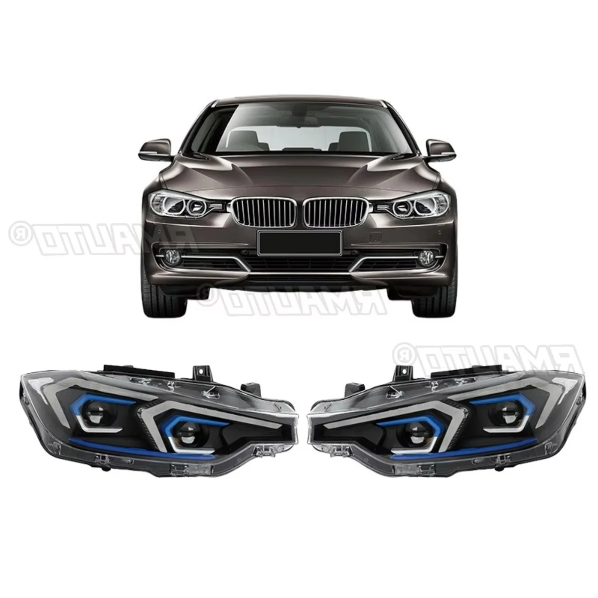 

Для BMW 3 серии F30 2013-2018 левая и правая лампа светодиодный дневный свет передняя светодиодная фара в сборе широкий угловой светильник