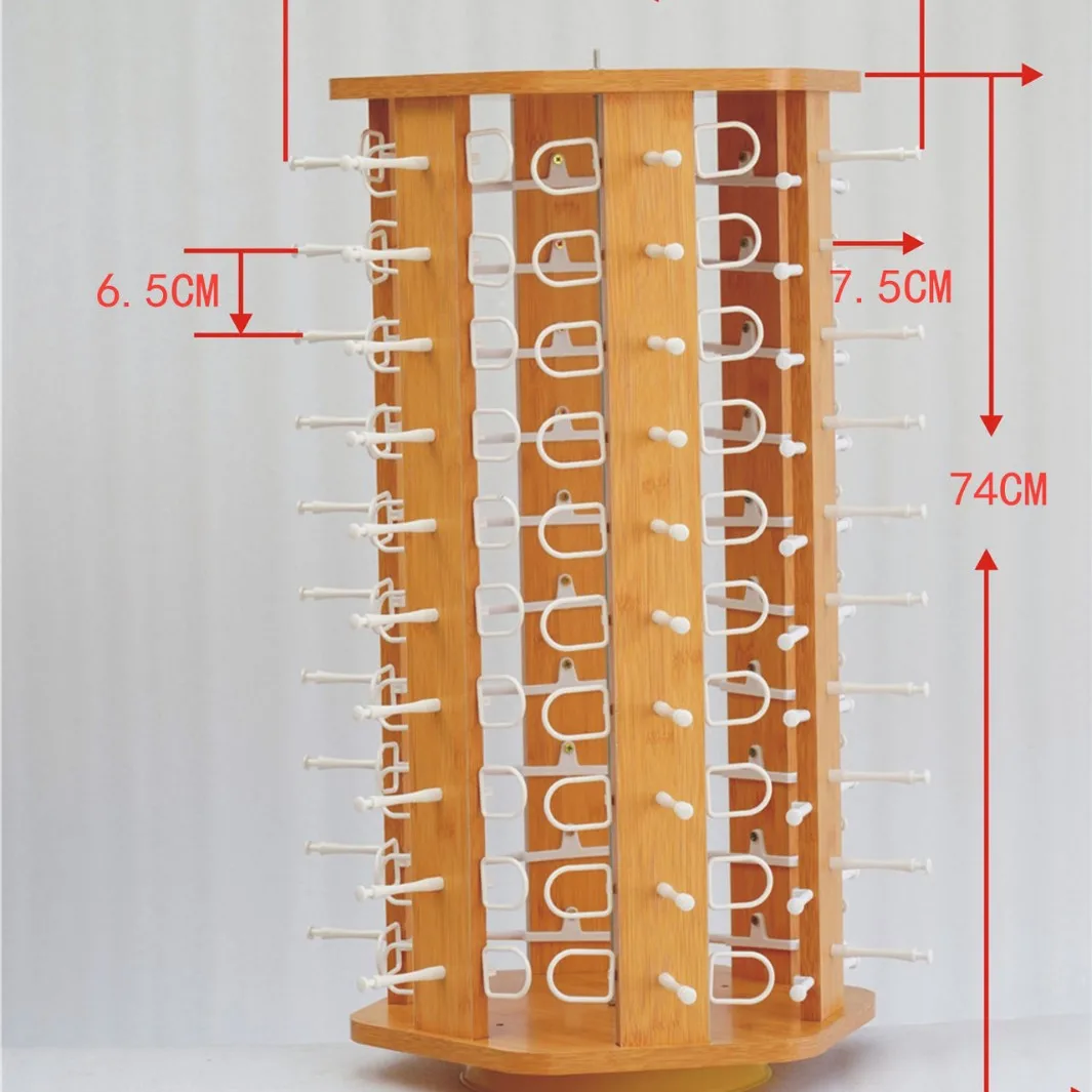 Counter glasses display stand, scratch-resistant paint wood grain glasses display stand, rotating sunglasses display stand