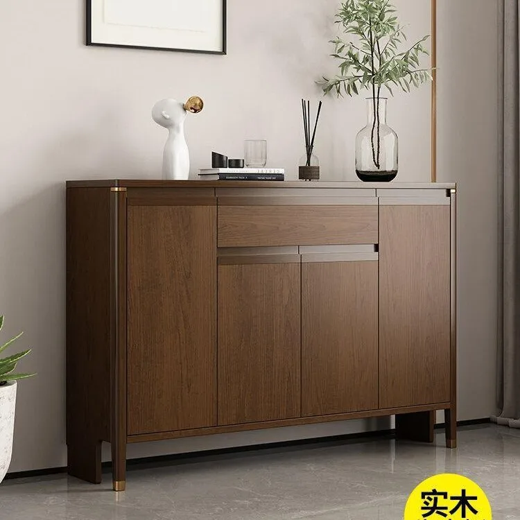 

All solid wood shoe cabinet, home entrance door, entrance cabinet, new Chinese light luxury shoe cabinet, large capacity