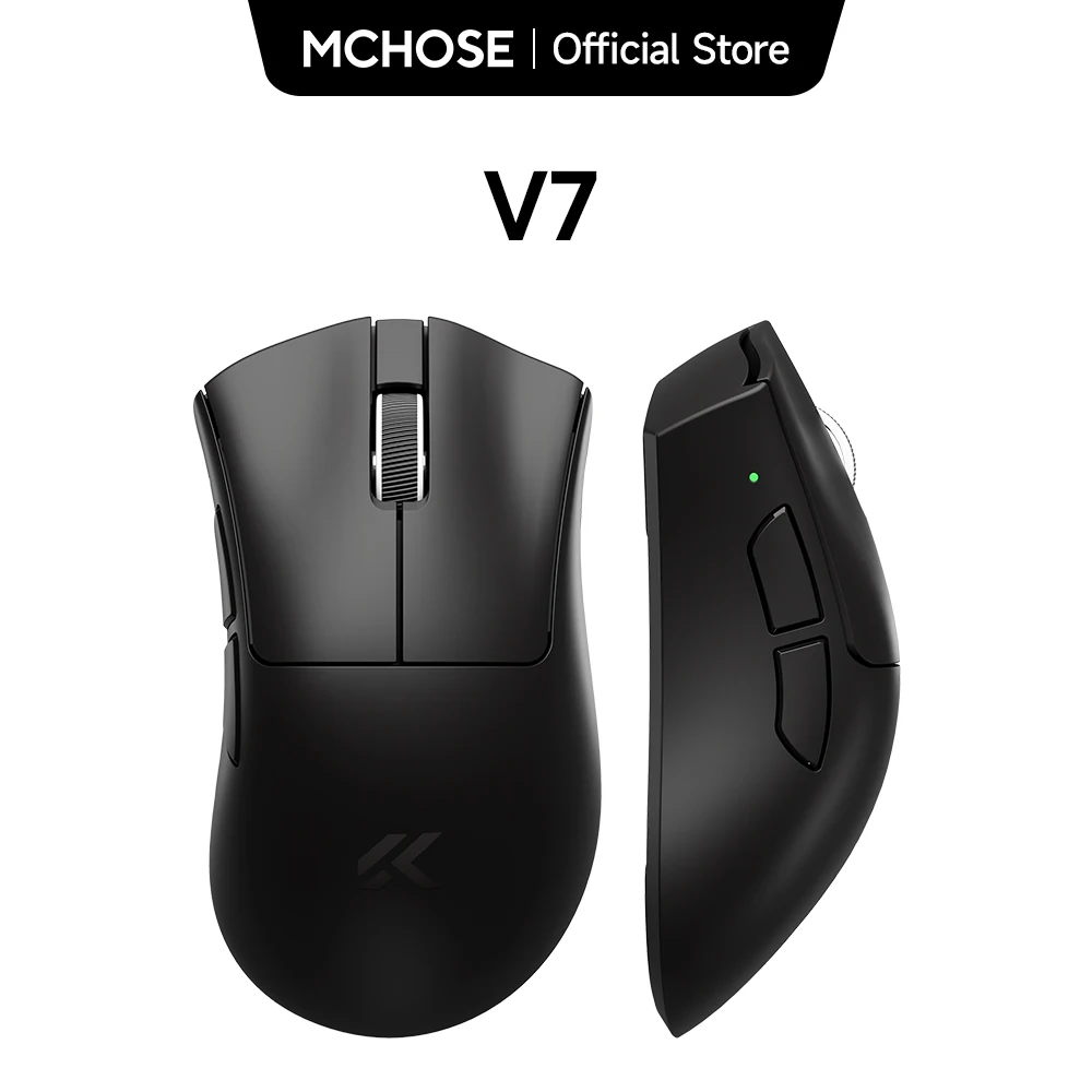 MCHOSE V7 Lightweight Ergonomic Wireless Gaming Mouse PAW3395 Sensor Tri-Mode Connectivity Right-Handed Ergonomic 26,000 DPI