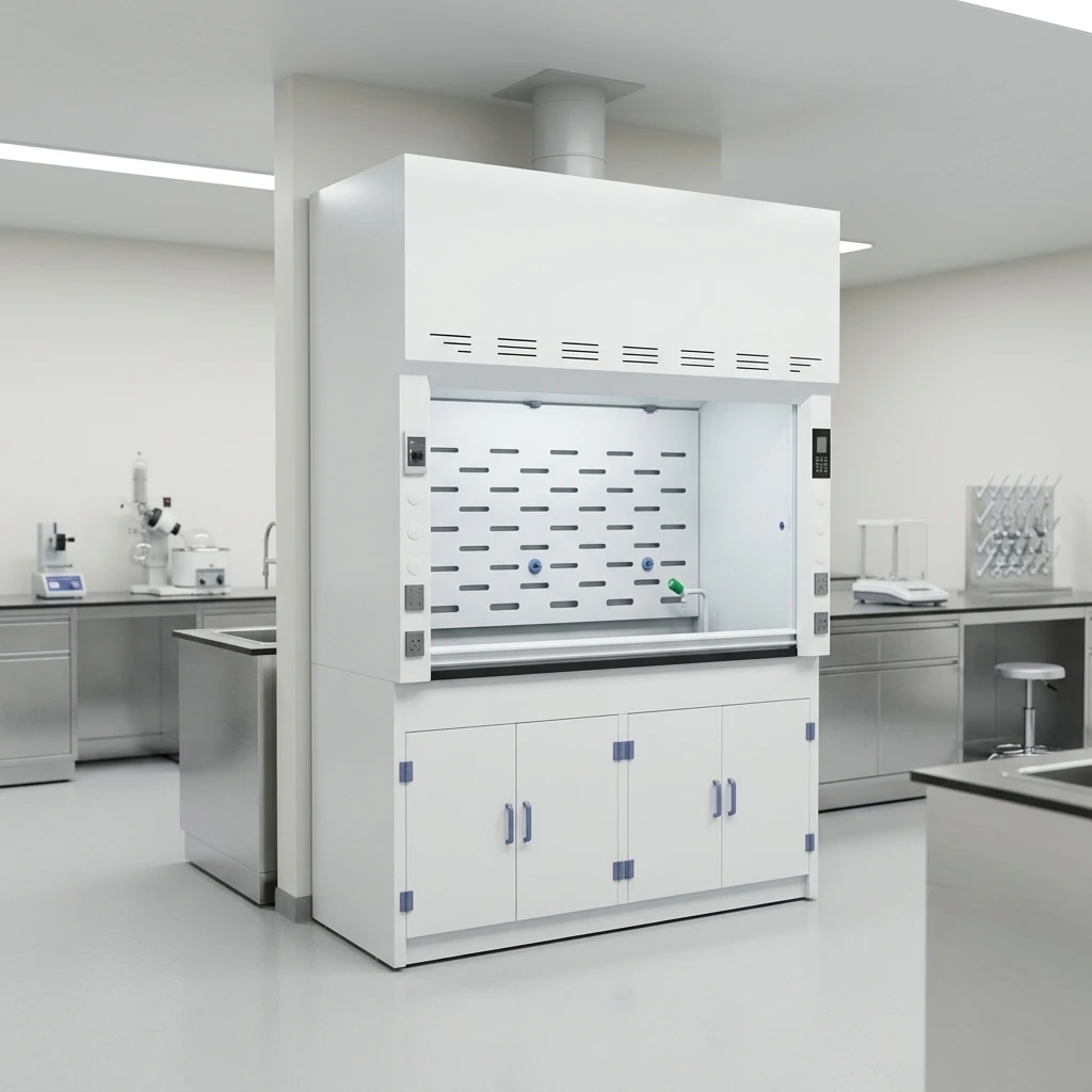 Zero Leakage Chemical Resistant Stainless Steel Fume Cupboard Laboratory Ventilation Fan System HEPA Filter Chemistry Lab