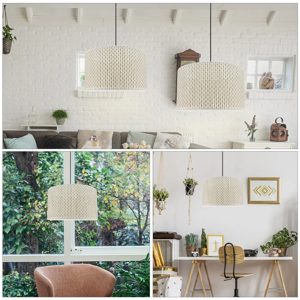

1Pcs Woven Lampshade Modern Pastoral Style Home Table Light Cover Decorative Lamp Shade for Bedroom Living Room