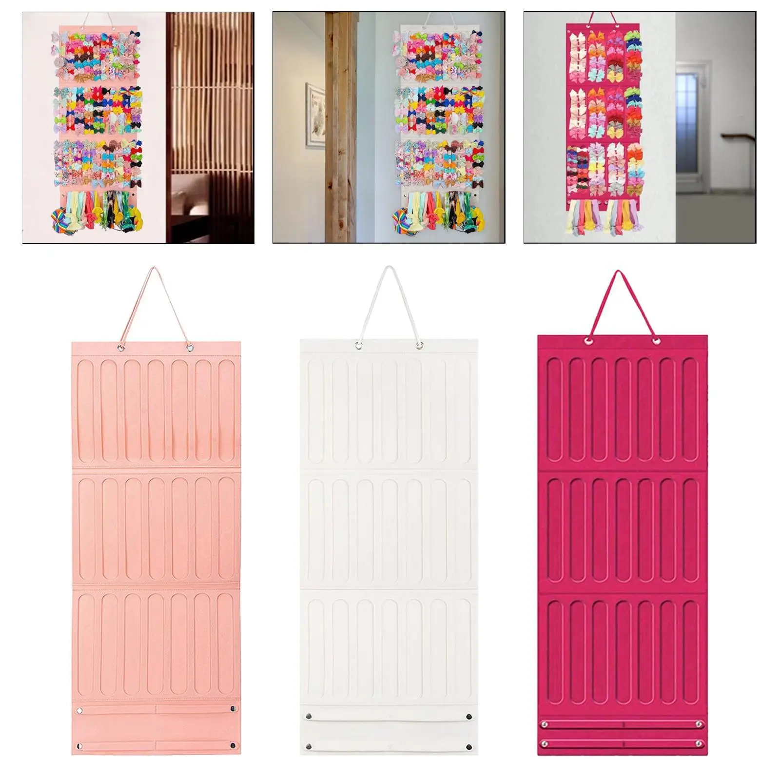 Hair Accessory Organizer Storage,Wall Mount Wall Hanging Decor Hair Claw Clip Holder for Barrettes Travel Claw Clips Nursery