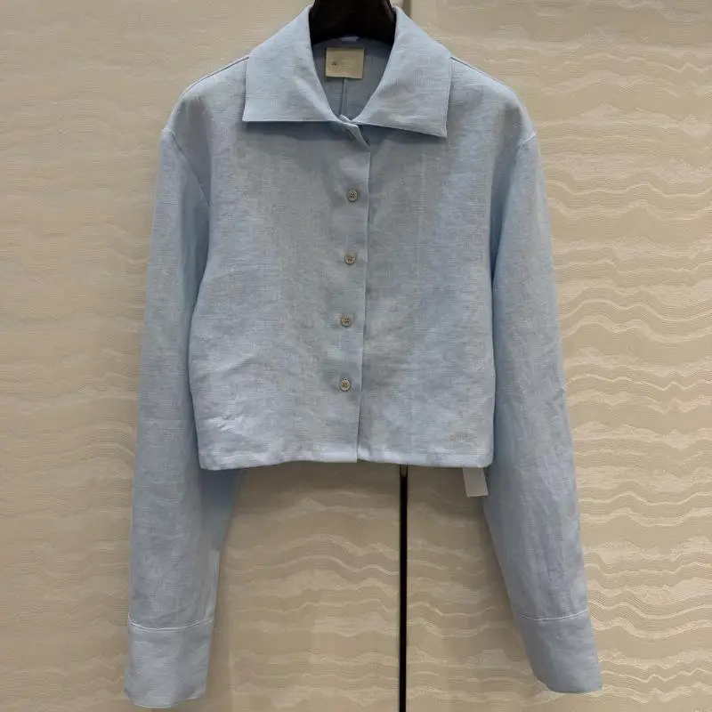 

Casual Long Sleeve Shirt Versatile Lazy Style Slimming Turn-down Collar Short Spring New Arrival for Women in China