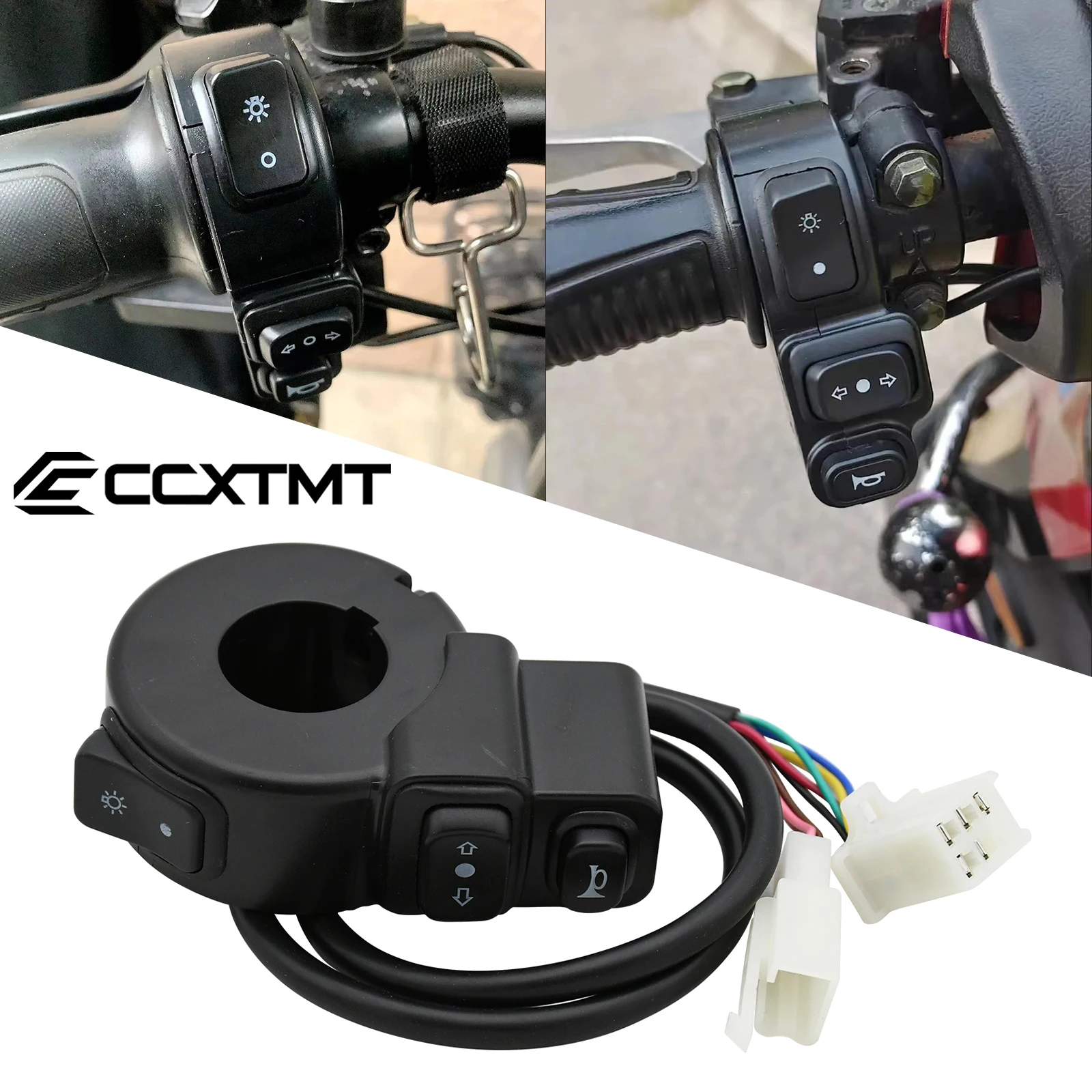 Motorcycle Electric Bike Street Bike ATV Quad 22mm Handlebar Parts Switch Headlight Turn Signal Horn ON/OFF 3 In 1 Switch Parts