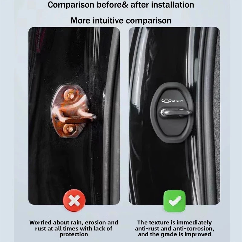 4 pcs Extendable Silicone Car Door Lock Covers Waterproof Rust-proof Protection For Chery Tiggo 2 3 4 5 6 7 8 3X 5X Pro Auto - view 3