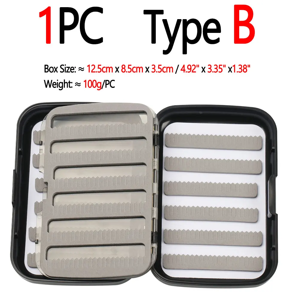 Bimoo 1PC Multi Faces Vliegendoos Midge Nimf Droge Natte Vliegen Forel Vissen Haak Lokmiddelen Aas Opbergdoos Kist Container Visgerei