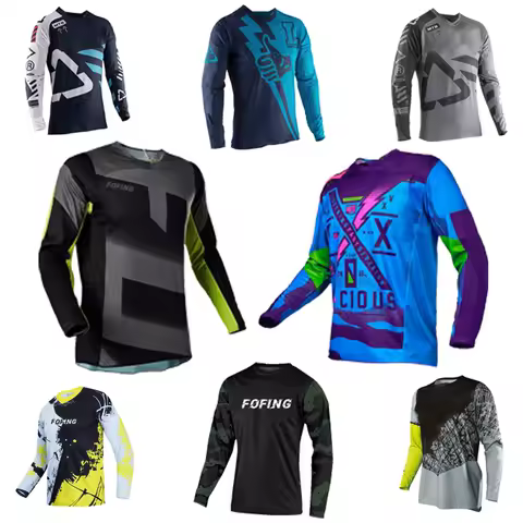 Mотоцикл эндуро Sudadera FOFing Cycling Jerseys Conjunto Motocross Peto Motocross Hombre Cycling Jersey Funny Tiş&ouml;rt