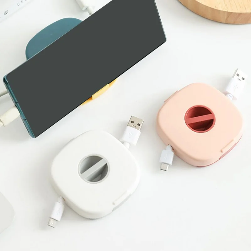 Cable Organizer Rotating Cable Winder Box Plastic Portable Wire Storage Case Usb Charger Holder Mouse Wire Earphone Cord Storage