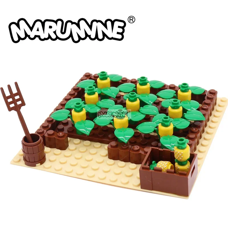 

Marumine 74PCS Building Block Farm Bricks Model Manor Pineapple Orchard Parts Kit MOC City Landscape Constructions Accessories