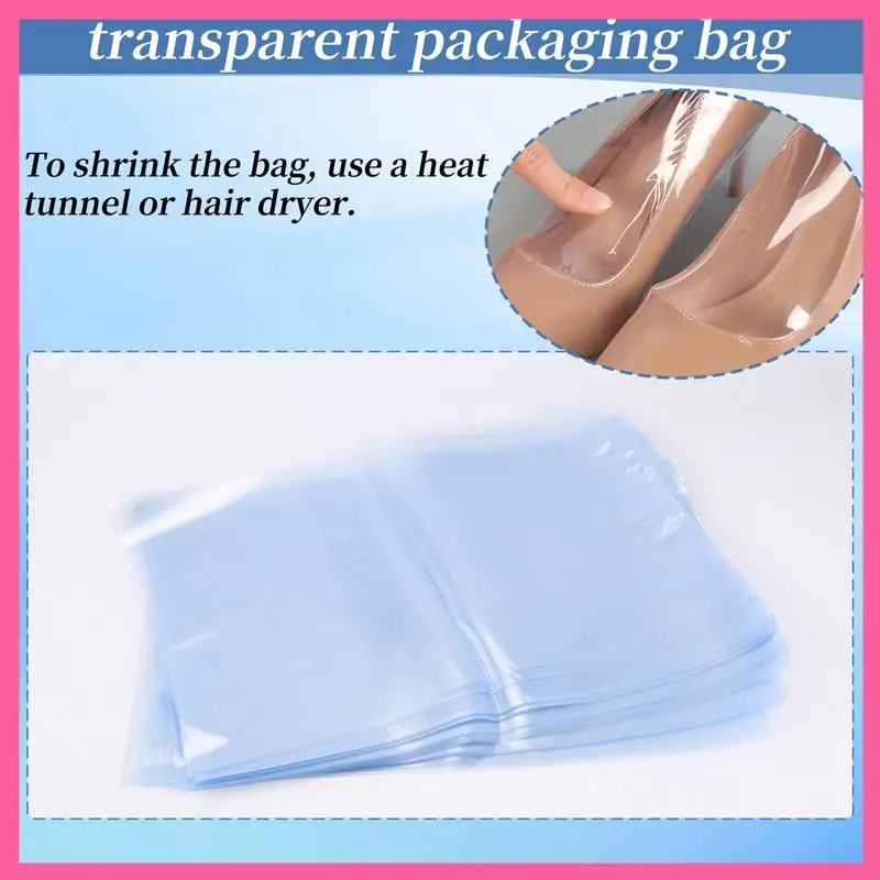 

HOT-100Pcs PVC Heat Shrink Wrap Bags Flat Seal Gift Packing 8 Inch X 12 Inch