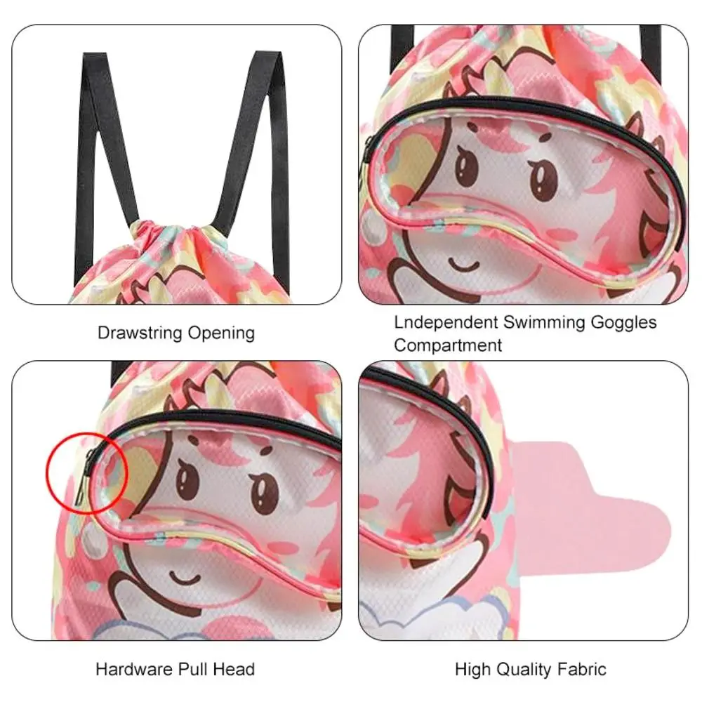 Travel Fitness for Sport Children Swimming Bag Swim Backpack Drawstring Beach Bag Dry Wet Separation Kid Swim Bag Boy Girl
