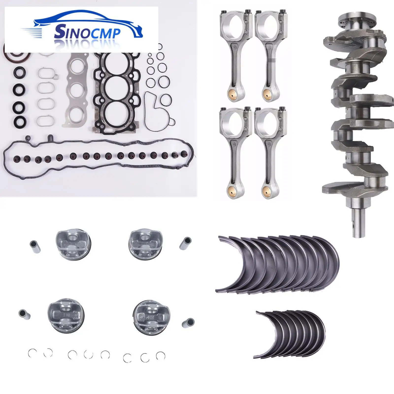 

Engine Overhaul Gasket Seal W/Crankshaft Connecting Rod Engine Pistons & Rings Set For Hyundai ix35 Tucson G4NL G4NJ 230602J000