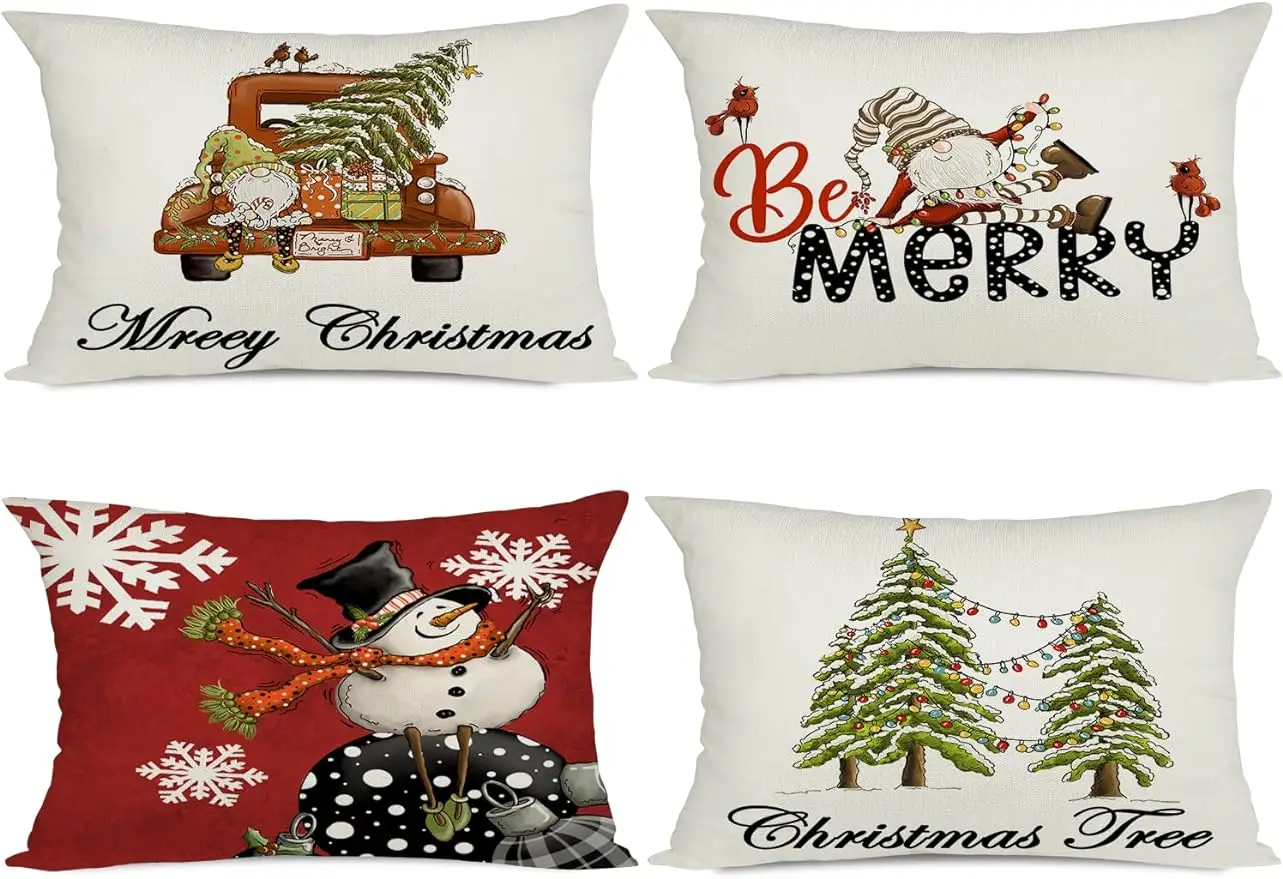 

Linen Christmas Pillowcase 30X50cm for Christmas decorative pillowcase sofa waist pillowcase Autumn pillowcase