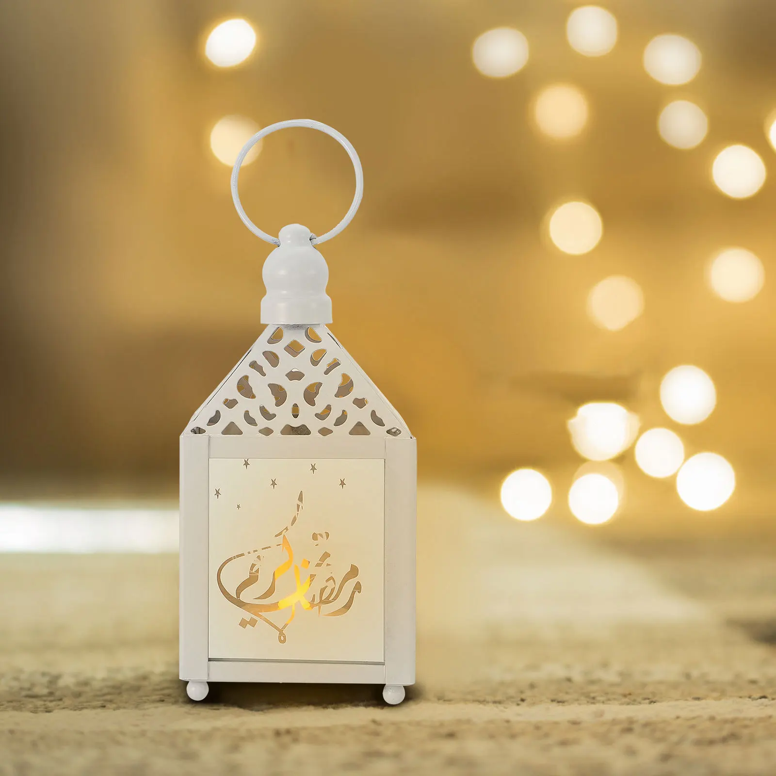 

Iron Wind Lantern Ramadan Design Hanging Decorative Light For Bedroom Party Indoor Outdoor Use Eid Festival Lamp Glass