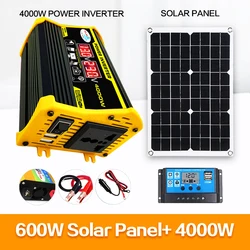 Kit de panneaux solaires 4000W 110V-220V, onduleur avec contrôleur 100A, pour maison, yatch, production d'énergie intelligente