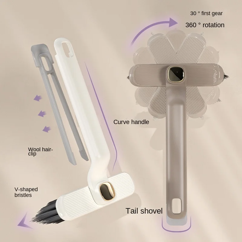 Rotating Multifunctional Crevice Cleaning Brush with Stiff Bristles Two-in-one Bathroom Tile Floor Crevice Brush with Dead Ends