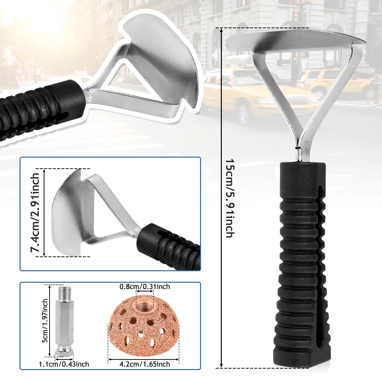 Tire Repair Patch Tools Kit Tungsten Steel Buffing Wheel Premium High Speed Tyre Grinding Wear-Resistant Tire Patch Roller Tool