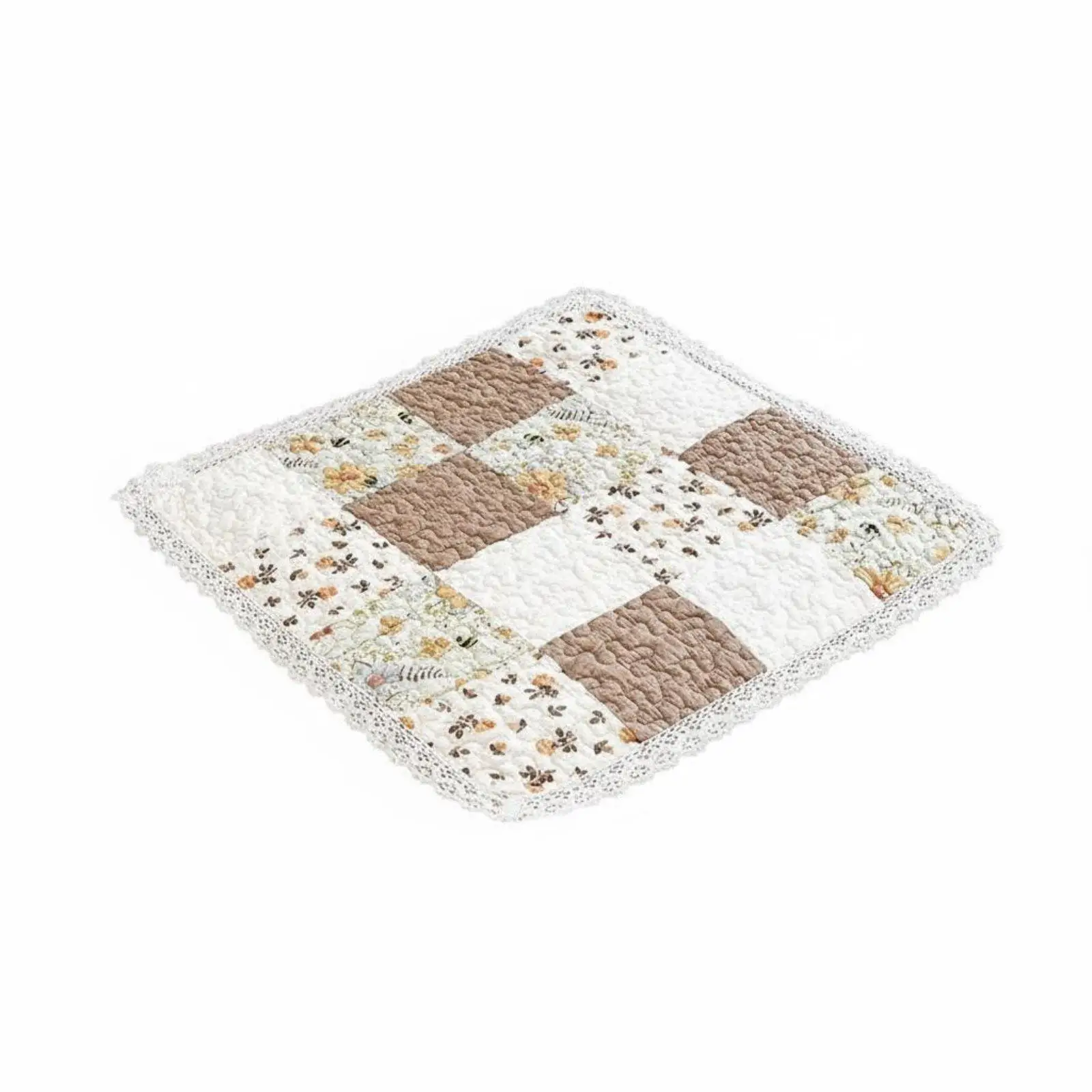 Square Dining Chair Pad All Seasons Use Tied Chair Cushion Breathable Floral Print Seat Pad for Students, Office Workers