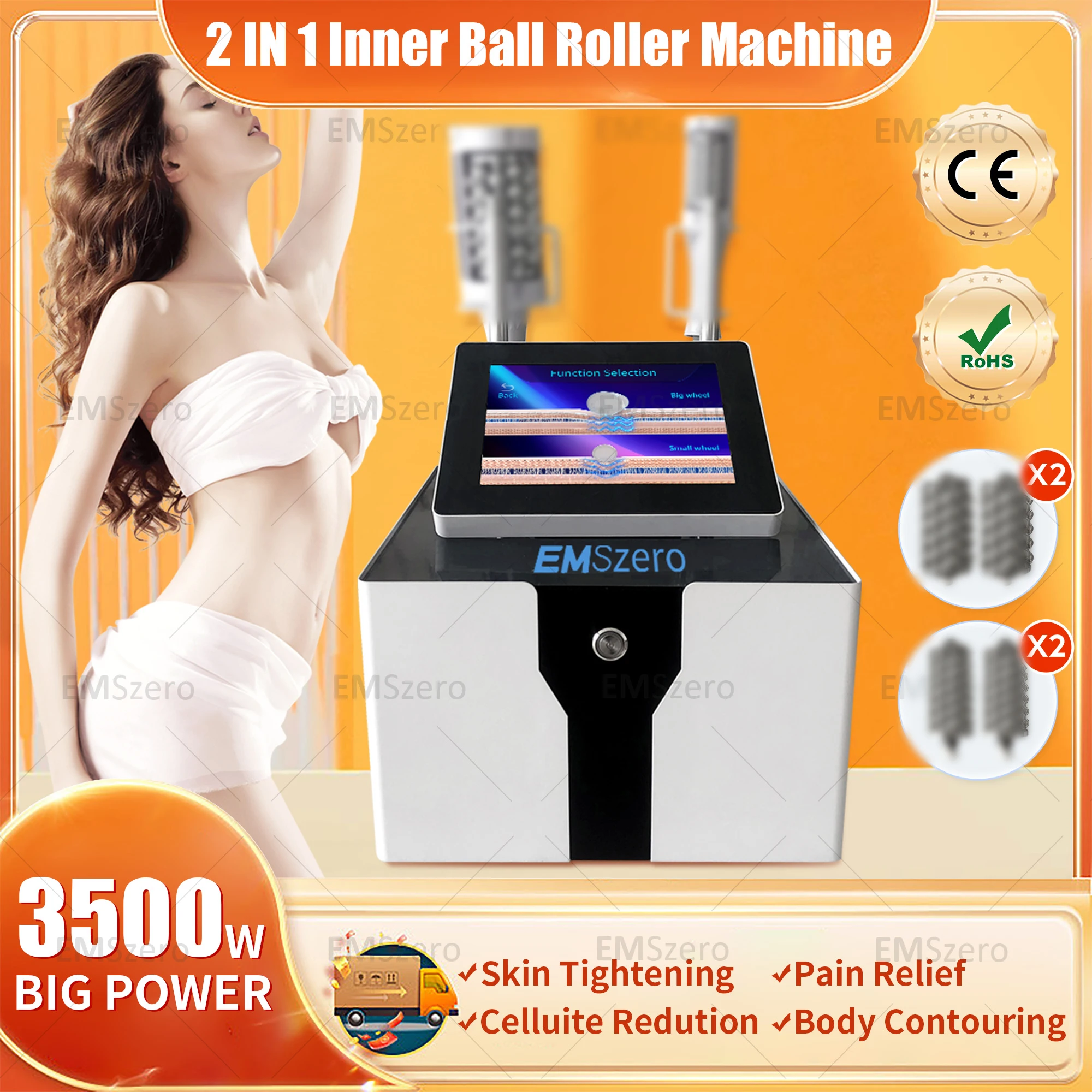 EMSzero Body Sculpting Inner Ball Roller Machine Facial Body Roller Slimming Machine Improve Skin Cellulite Hi-emt