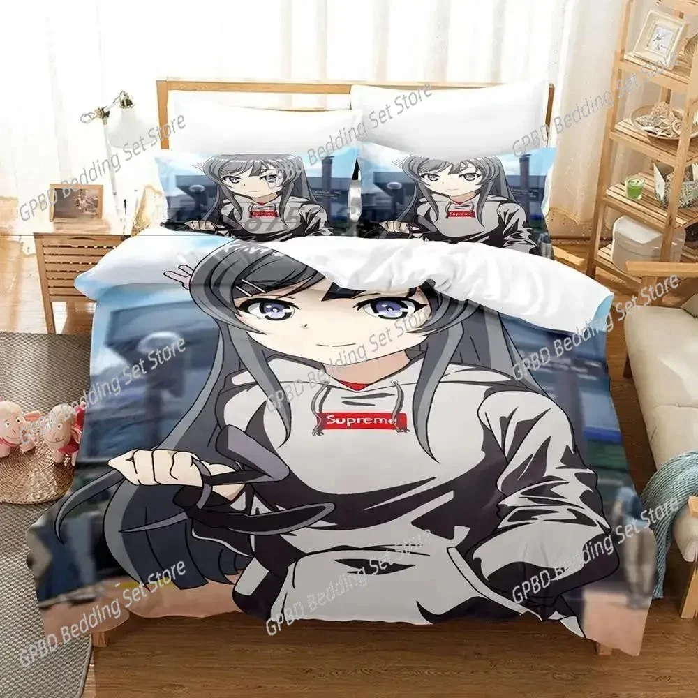 

Sexy Mai Sakurajima Comfortable Duvet Quilt Cover Pillowcase Bedding Set Children Bedroom Decoration Home Textile