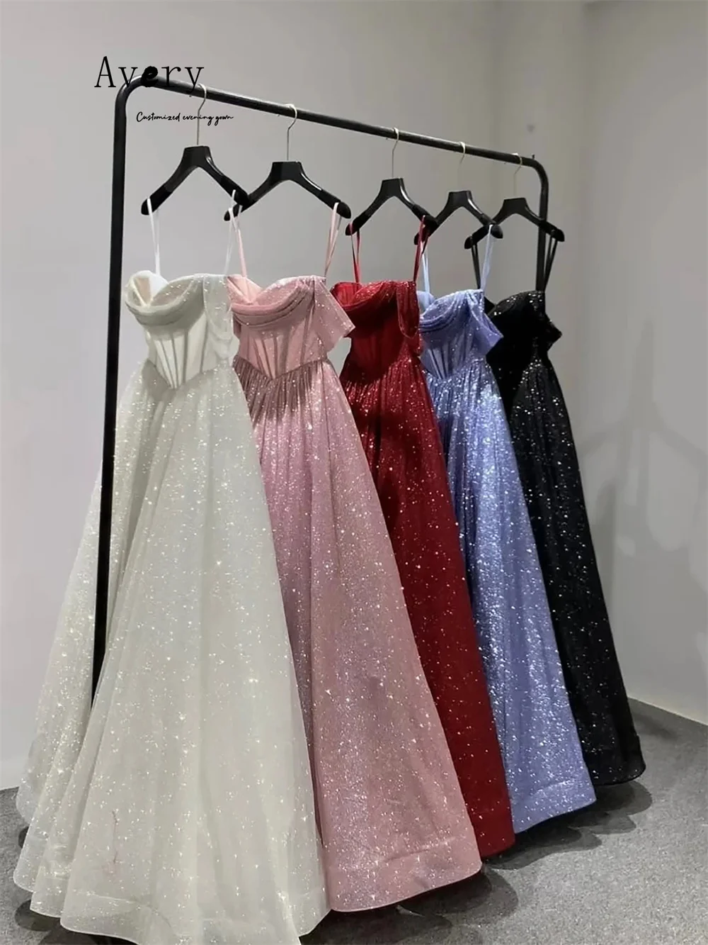 Avery Customized Pink A-line Shiny Off-shoulder Elegant and Formal Women's Dresses Dress Party Dresses Luxury 2025 Evening Prom image 3