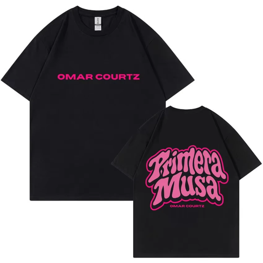 

Fashion Omar Courtz Primera Musa 2025 Album Comfortable T-shirt for Men Women Hip-hop Casual Oversized Pure Cotton T-shirt