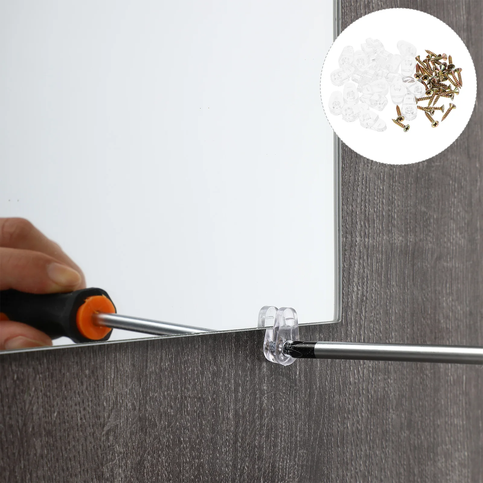 

20Pcs Glass Clamp Brackets Reliable Support for Glass Shelves Mirrors on Walls Adjustable Tightening for Stability