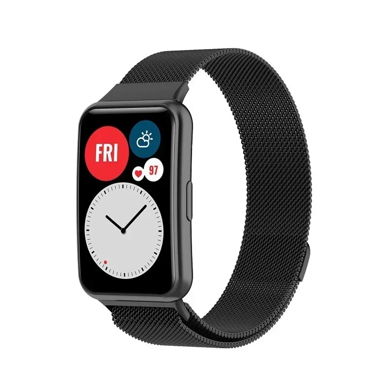 Correa Milanesa para Huawei Watch FIT Strap, pulsera de metal de acero inoxidable con bucle magnético inteligente para Huawei Watch fit 2, accesorios