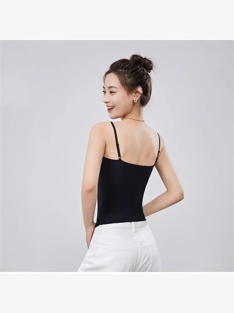 Gilet con cinturino per t-shirt alla moda casual Imbottitura per il torace integrata da donna Bellissimo intimo Ba Top con base interna anti-luce