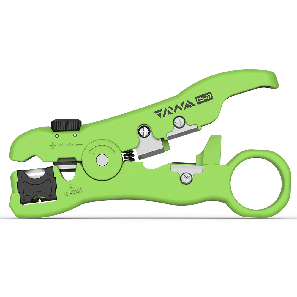 TAWAA 07 Multifunction Cable Stripper Adjustable Wire Stripping Tool for Cat5 Cat6 Network Coaxial & Fiber Drop Cable