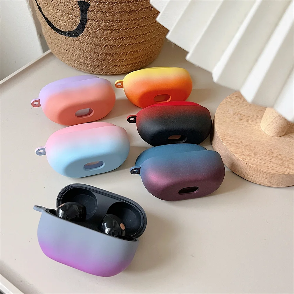 Ins Gradient Colour Matte Hard Plastic PC Earphone Protective Case for Sony WF-1000 XM5 Headphone Anti-fall Protect Cover