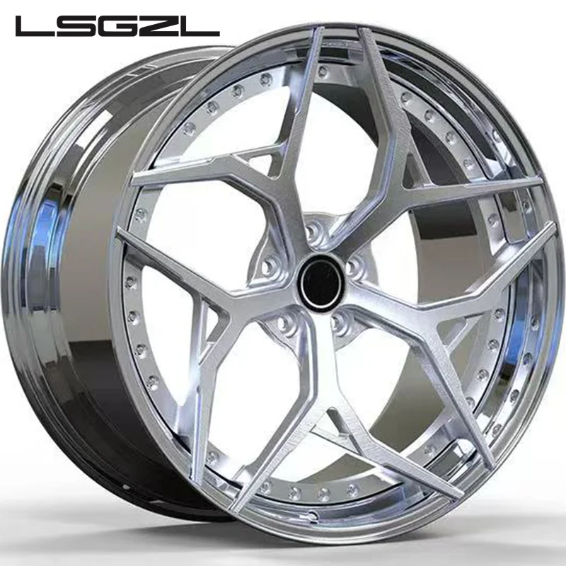 2 Piece Forged Wheels 6061 T6 5x114.3 19 20 Inch 5X112 5X120 5X120.65 for BMW G87 M2 M3  M5 Corvette Z06 C7 C8 Audi Rs6 R8