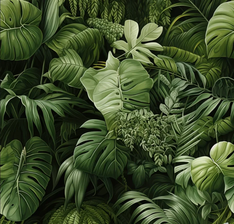 Custom large 3d wallpaper mural Tropical plant coconut tree line bird tv background wall painting 3d wallpaper