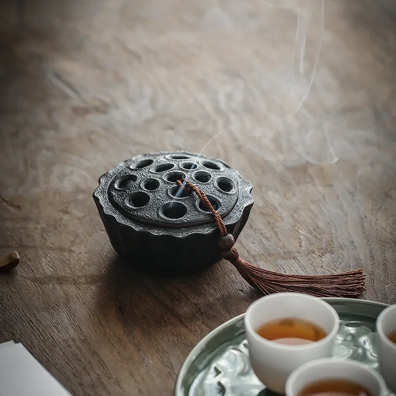 Creative Lotus Pod Incense Burner Zen Incense Burner Incense Burner Household Indoor Air Purification Tea Ceremony Ornaments