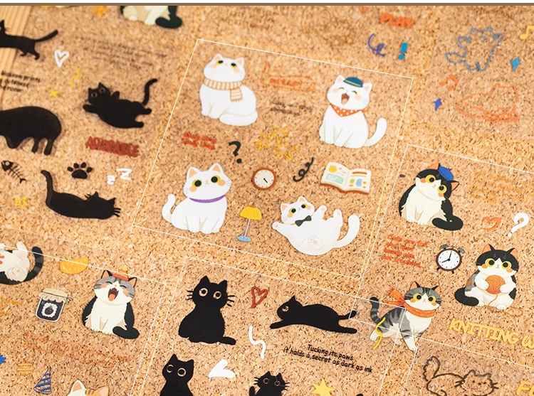 Journal GO 20 Stück Kätzchen-Tagebuch-Stickerbuch, schöne Scrapbooking-DIY-Katzenaufkleber für Collage, Junk Journal, Karten, Handy, Alum-Dekoration – Detail 16