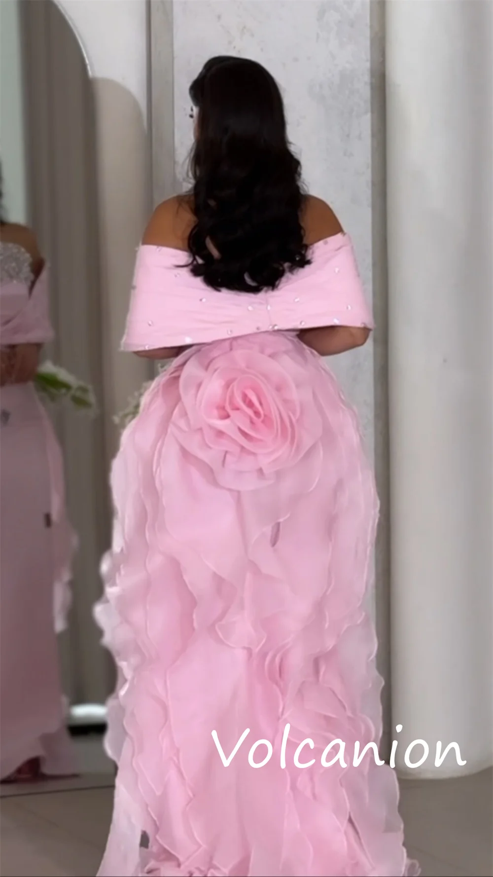 맞춤형 클래식 저지 스팽글 A라인 오프숄더 롱 드레스 맞춤형 행사 패션 복잡함