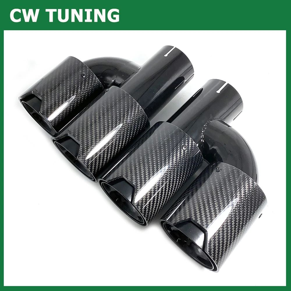 

1PCS H Shape Style Dual Exhaust Tip Glossy/Matte Black Carbon Fiber Exhaust Pipe Tail Exhaust Muffler Tip for BMW Nozzle