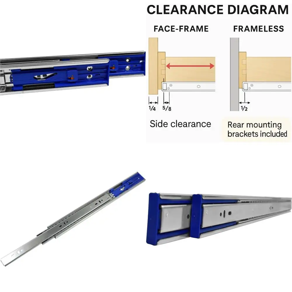 

12 Inch Soft Close Drawer Slides - 100 lb Capacity Ball Bearing Full Extension Cabinet Hardware, 10 Sets