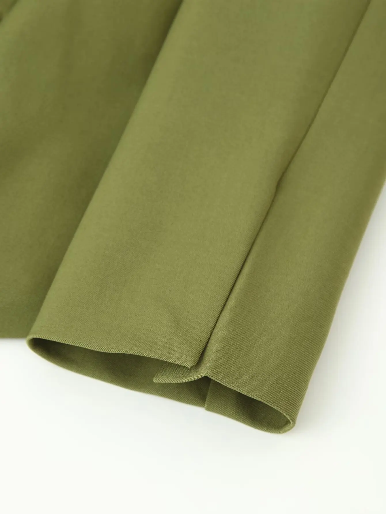 Suninheart Olive Green Asymmetric Blazer & Pants Set – Women's Ruched Waist Suit Two Piece Office Lady Autumn Fashion