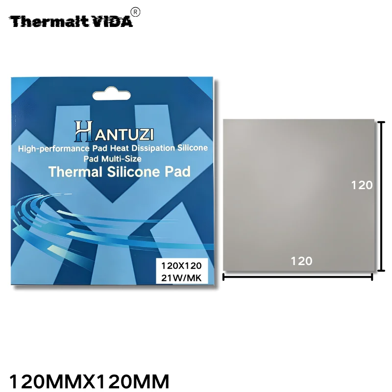 Thermal Silicone Pads Thermal Pads 21W/mK 100x100mm Heat Dissipation Gap Filler Sheet for Desktop Laptop GPU CPU Cooling
